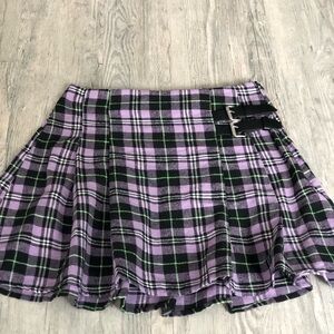 Grunge Y2K Plaid- Print Skirt